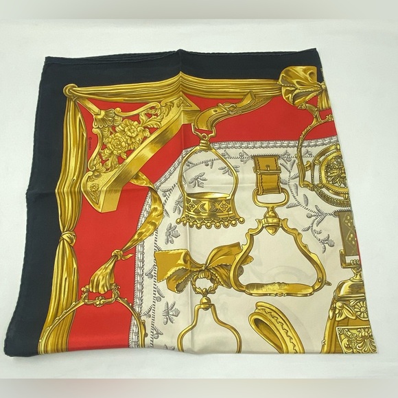 Hermes Vintage Silk Scarf Etriers Carre 90 By F.de La Perriere - Picture 9 of 16